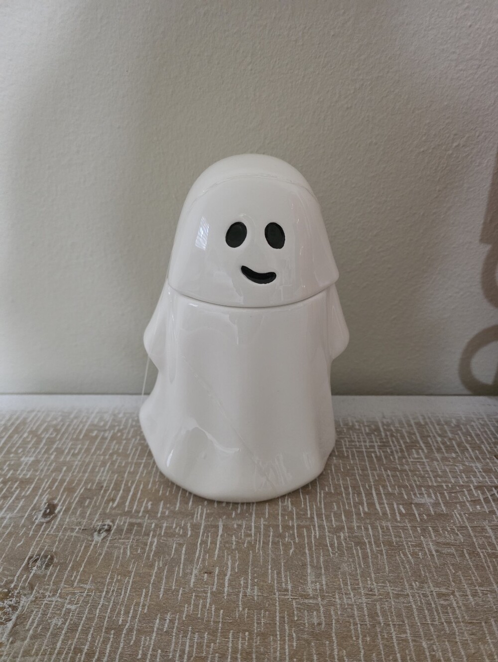 White Ceramic Ghost Canister